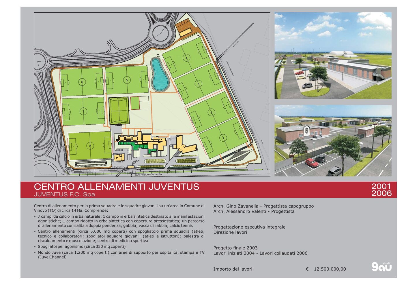 Planimetria del Centro Allenamenti della Juventus a Vinovo